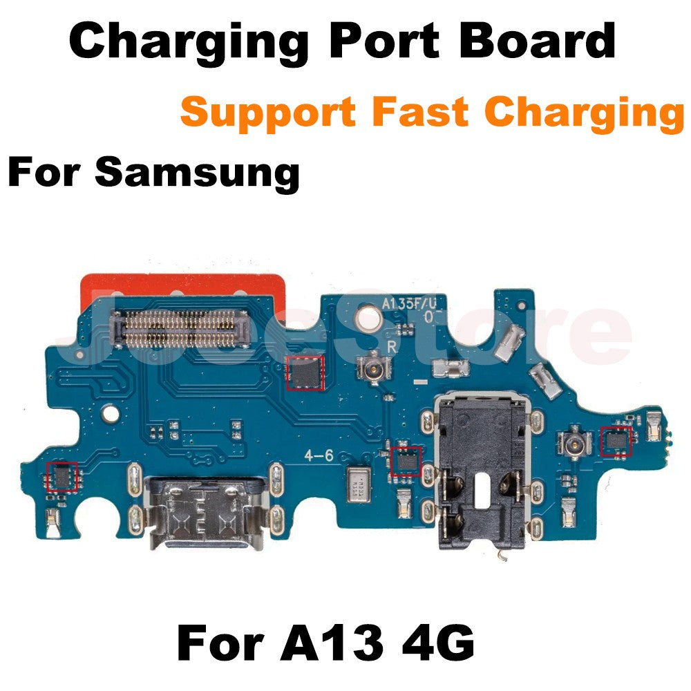 Placa de puerto de carga para Samsung A72 A73 A52 A53 A33 A23 A24 A14 A13 A12 módulo de micrófono USB conector de carga rápida Cable flexible