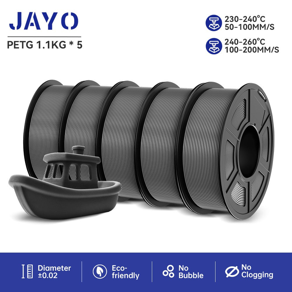 JAYO 5 rollos PLA/PLA Plus/petg/ABS/TPU/PLA meta/PLAYG/HS-PLA filamento de impresora 3D 1,75mm FDM materiales de impresora 3D para impresora 3D