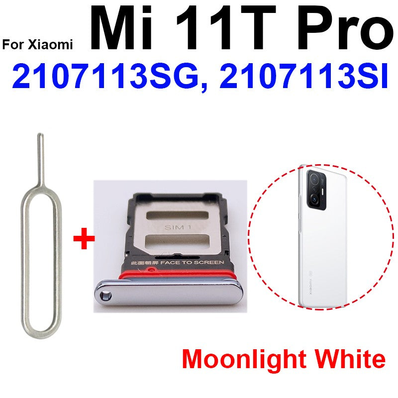 Soporte de ranura para bandeja de tarjeta Sim para Xiaomi Mi 11T Mi 11T Pro 21081111 RG RG 2107113 Piezas de repuesto del adaptador de tarjeta SIM del lector SG