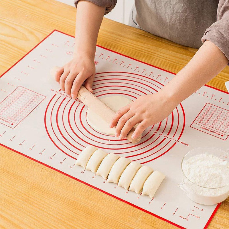 Almohadilla de silicona de 60/50/40cm, estera para hornear, hoja para amasar masa, estera para cocina, rollo de masa, Pizza, soporte antiadherente para masa grande