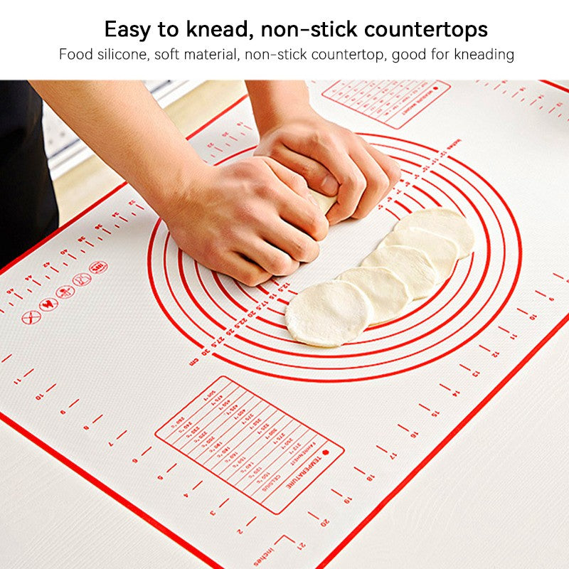 Almohadilla de silicona de 60/50/40cm, estera para hornear, hoja para amasar masa, estera para cocina, rollo de masa, Pizza, soporte antiadherente para masa grande