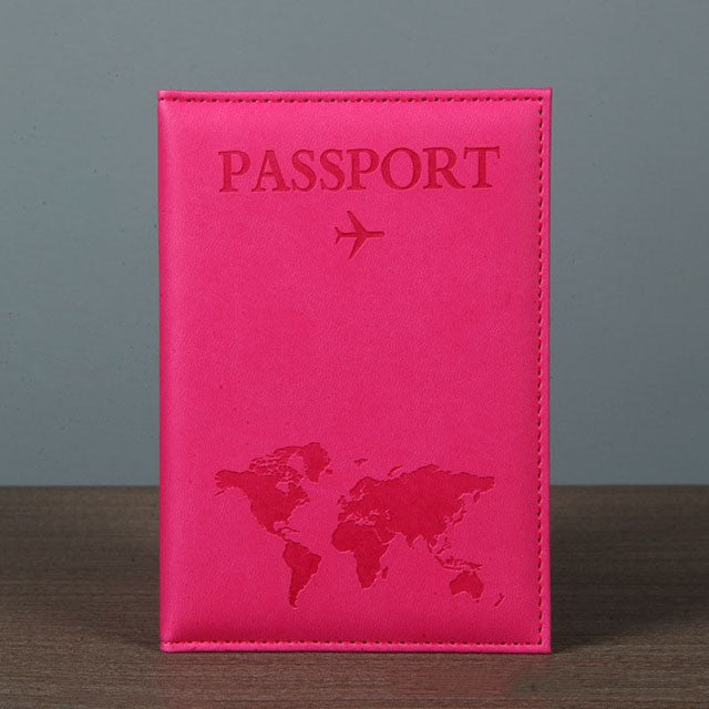 Amante el mapa del mundo cubierta de pasaporte estampado en caliente avión Simple mujeres hombres viaje pasaporte estuche protector moda regalo de boda