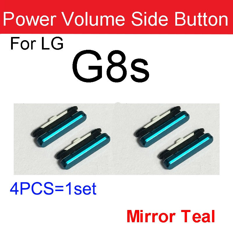 4 unids/lote para LG G7 G8 G8S G8X botones laterales de volumen de energía encendido apagado volumen de energía reemplazo de teclas laterales pequeñas