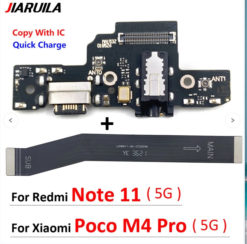 Para Xiaomi Redmi Note 7 8 8T 9 9S 10 10S 12 Pro 4G 5G conector Dock cargador Micro USB puerto de carga placa base Cable flexible principal