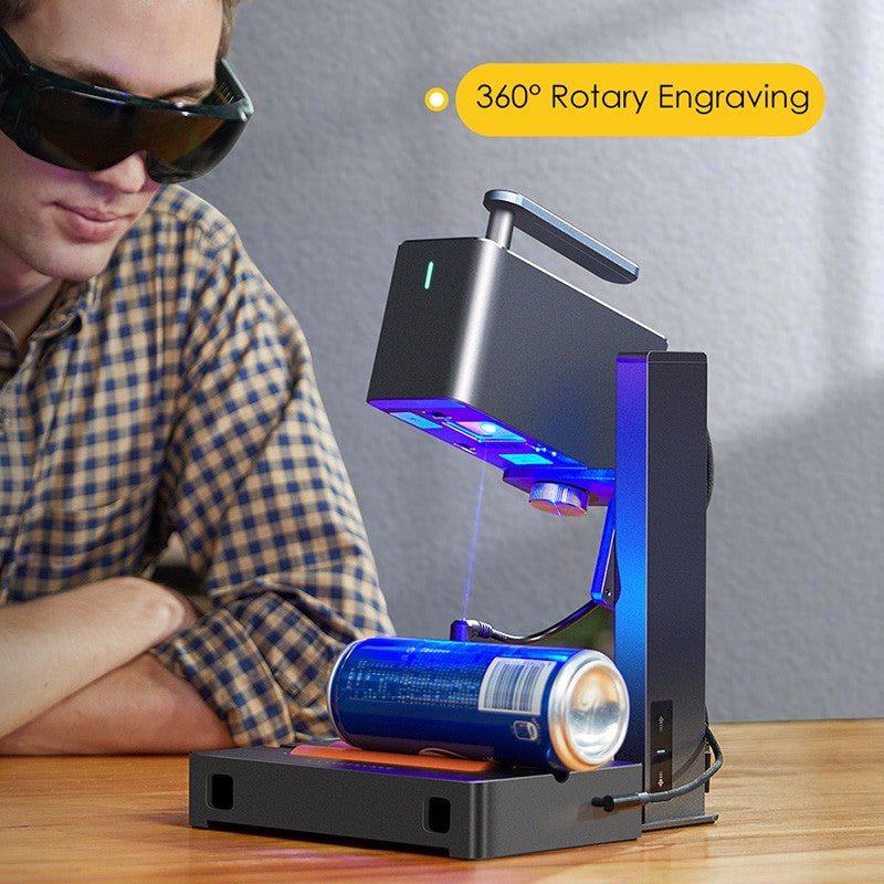 MINI grabador láser LaserPecker con máquina de grabado portátil Bluetooth 5W 2K para papel, madera, cuero, vidrio de color LP2