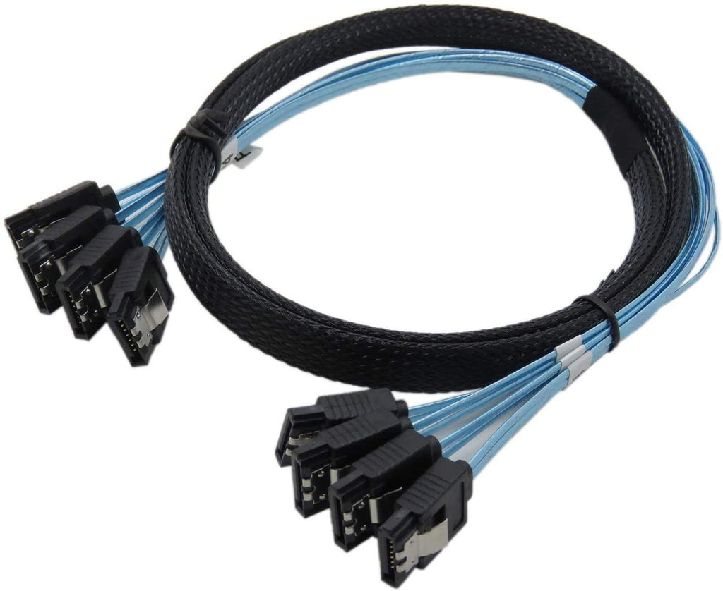 Cable SATA a SATA de 4/6 Puertos, Cable de Datos de 7 Pines SATA SAS de 6Gbps, Cable SATA a SATA para Disco Duro, para Servidor y Minería (4/6 Piezas/Juego)
