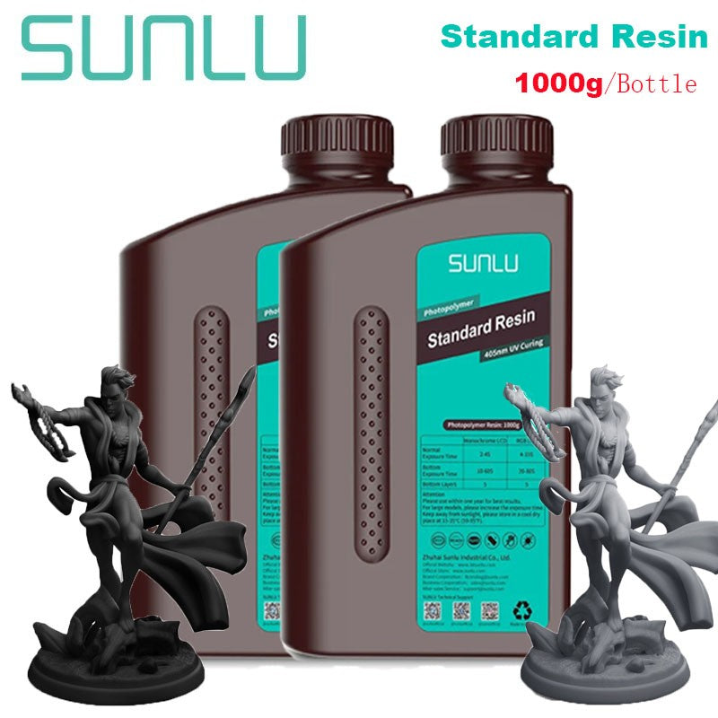 Resina 3D SUNLU de 2 kg, tipo ABS/estándar/lavable con agua, resina UV de 405 nm para la mayoría de las impresoras 3D SLA/DLP/LCD, material sensible a la luz UV, 1 kg