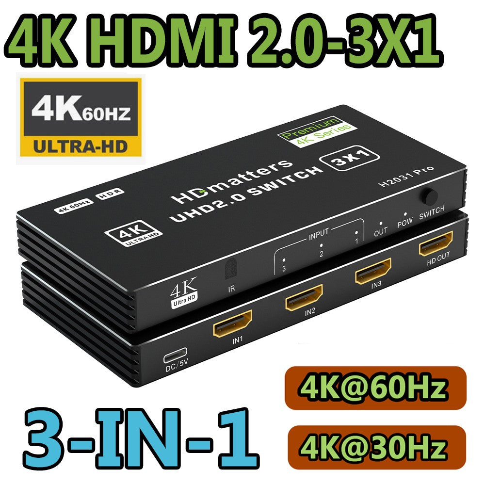 Divisor de interruptor HDMI 2,1, 120Hz, 3/4/5 puertos, HDMI 2,0 o HDMI 2,1, con mando a distancia para PS5, Xbox Series X, Apple TV, 4K, HDMI HDR