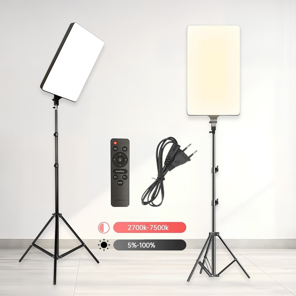 Luz LED de Video SH de 24'' y 90W, Panel de Iluminación Regulable para Fotografía, Selfies, Estudio Fotográfico, Transmisión en Vivo, Lámpara de Relleno con Trípode