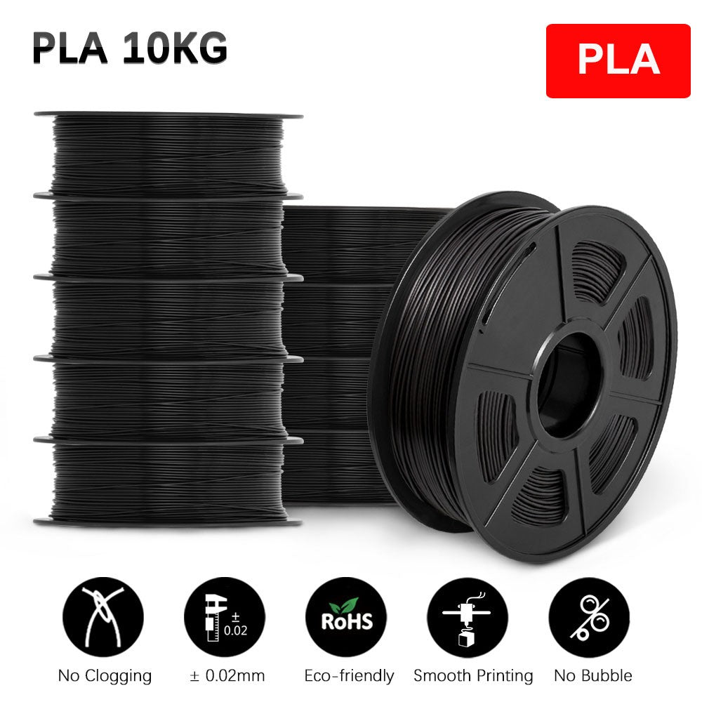 Filamento SUNLU 10KG 3D PLA/PLA PLUS/PETG/filamnet ABS fácil 1,75mm 10 rollos 1KG filamento de impresora 3D bien herido para impresora 3D