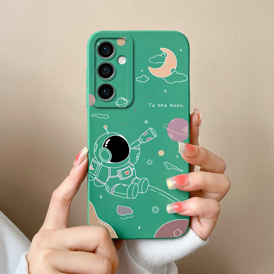 Funda para Samsung A35 A55 5G, funda trasera romántica, Protector de cámara de silicona líquida suave para Samsung A 35 A 55 Anti Choc Coque Capa