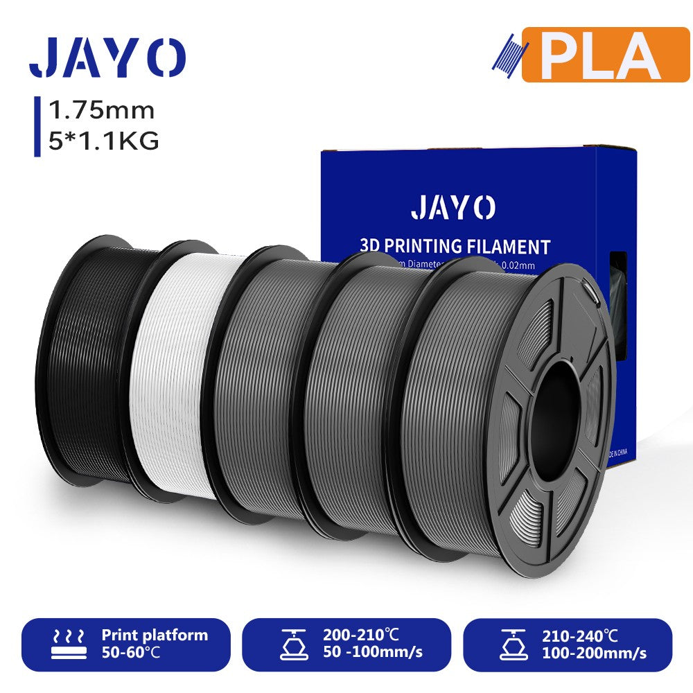 Filamento para Impresora 3D JAYO PETG/PLA/PLA PLUS, 1.75mm, 5.5KG, 100% Sin Burbujas, No Tóxico, Materiales de Impresión 3D para Impresora 3D y Bolígrafo 3D