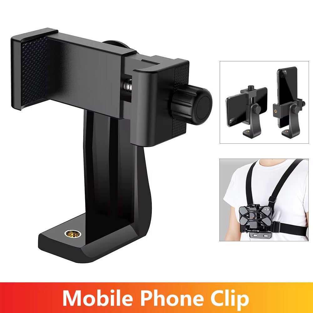 Universal 360 °   Soporte Giratorio para Teléfono, Soporte Ajustable para Smartphone con Orificio de 1/4" para Trípode, Palo Selfie, Transmisión en Vivo y Vlog