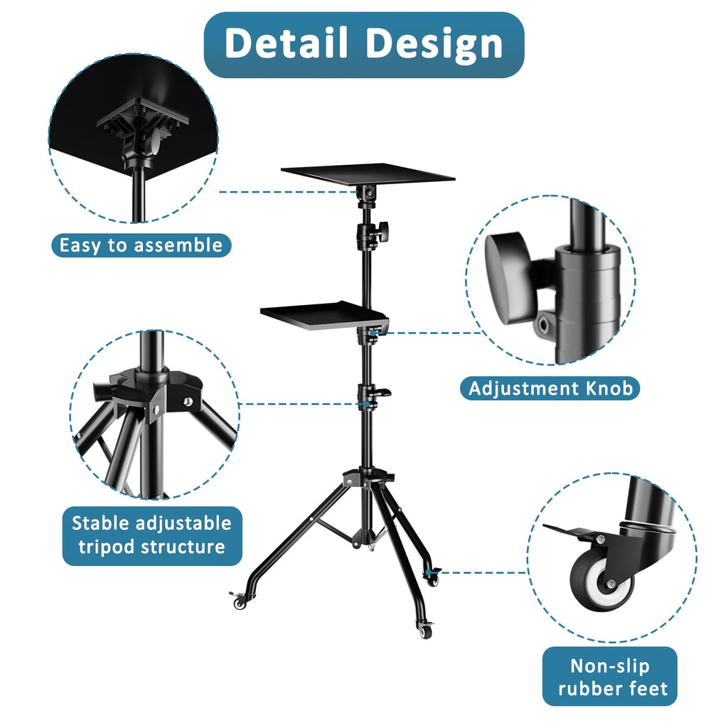 Trípode para Proyector SH - Soporte Ajustable para Laptop, Mesa de Mezclas DJ, Escritorio para Computadora en Exteriores, Soporte para Escenario o Estudio