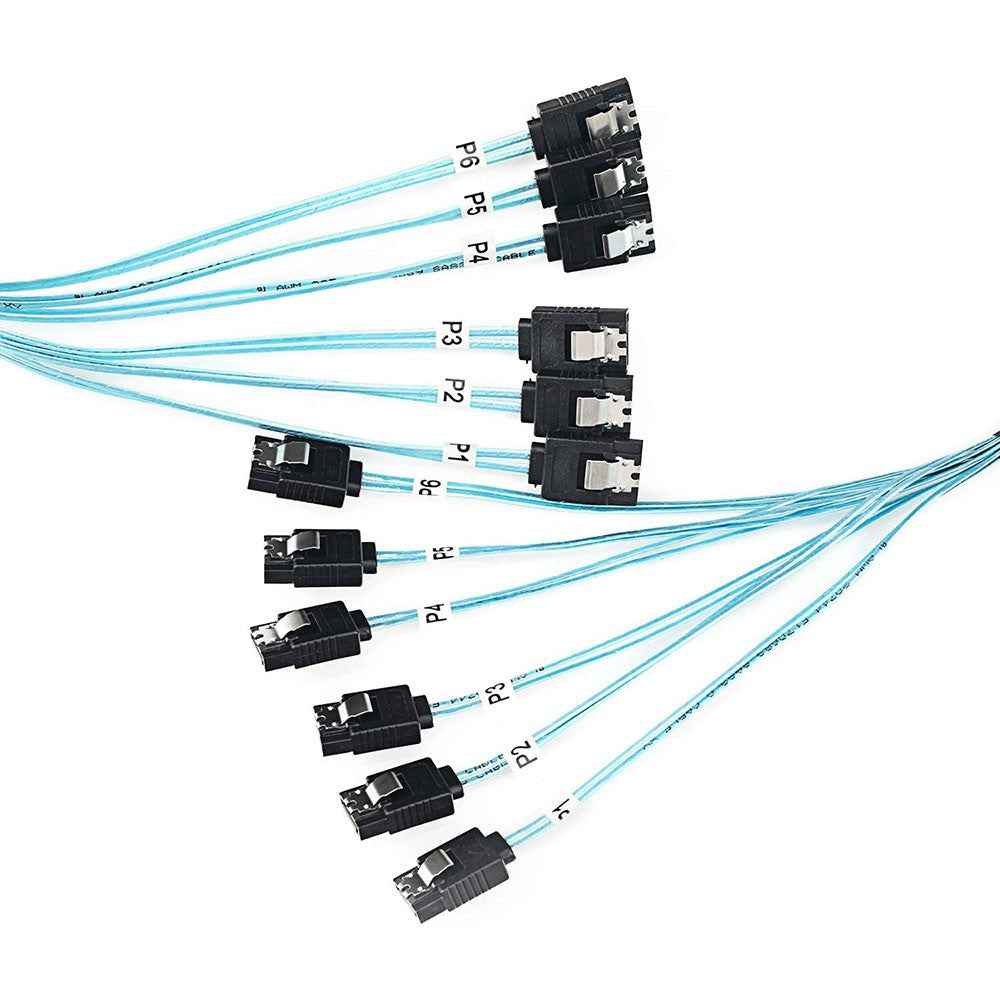 Cable SATA a SATA de 4/6 Puertos, Cable de Datos de 7 Pines SATA SAS de 6Gbps, Cable SATA a SATA para Disco Duro, para Servidor y Minería (4/6 Piezas/Juego)