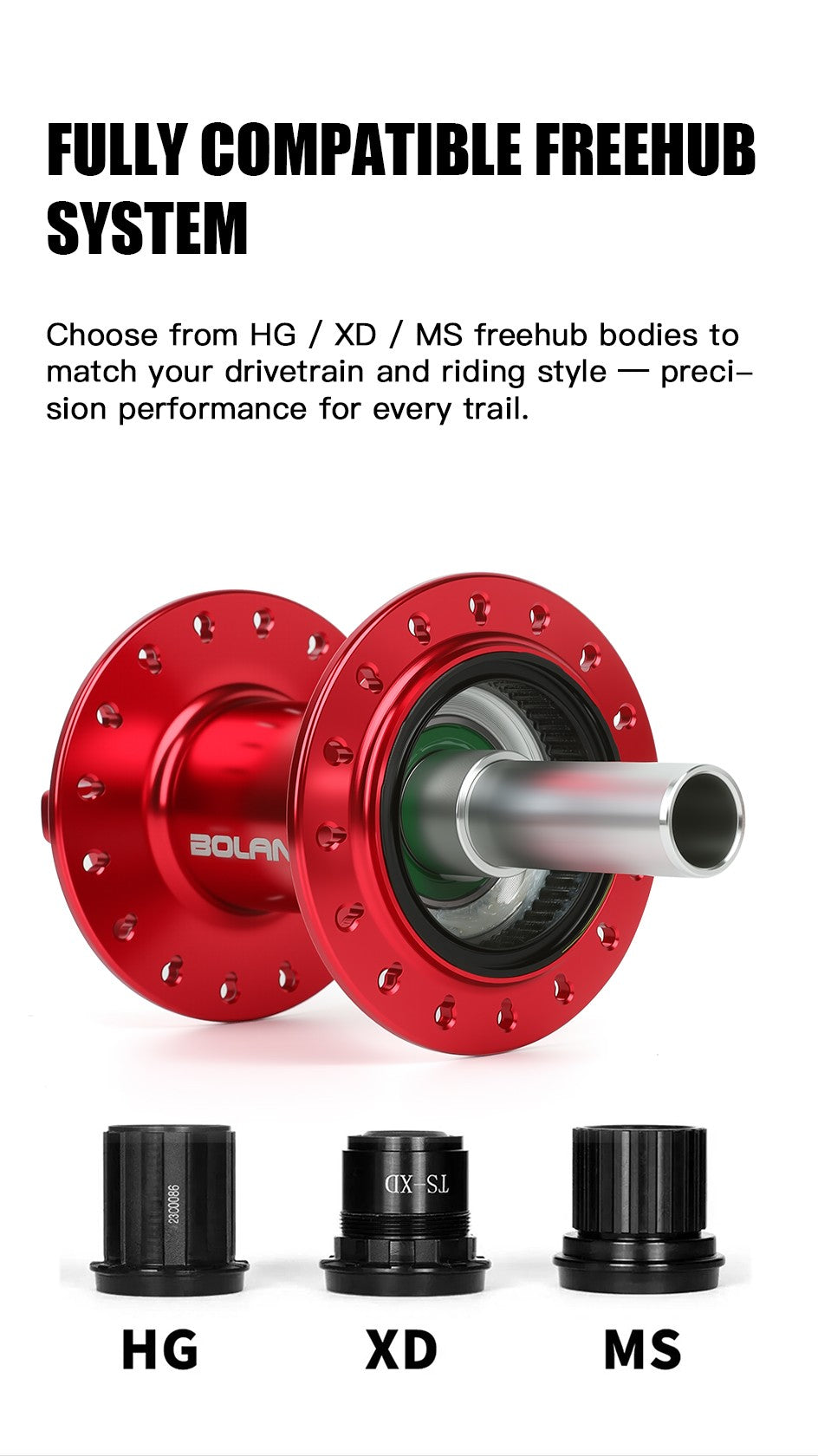 Enviado do Brasil BOLANY MTB Cubo Boost Cube MS 6 Pinos 110x15 Cubo Barulhento para Bicicleta de Montanha 32 Furos Cubo de Bicic