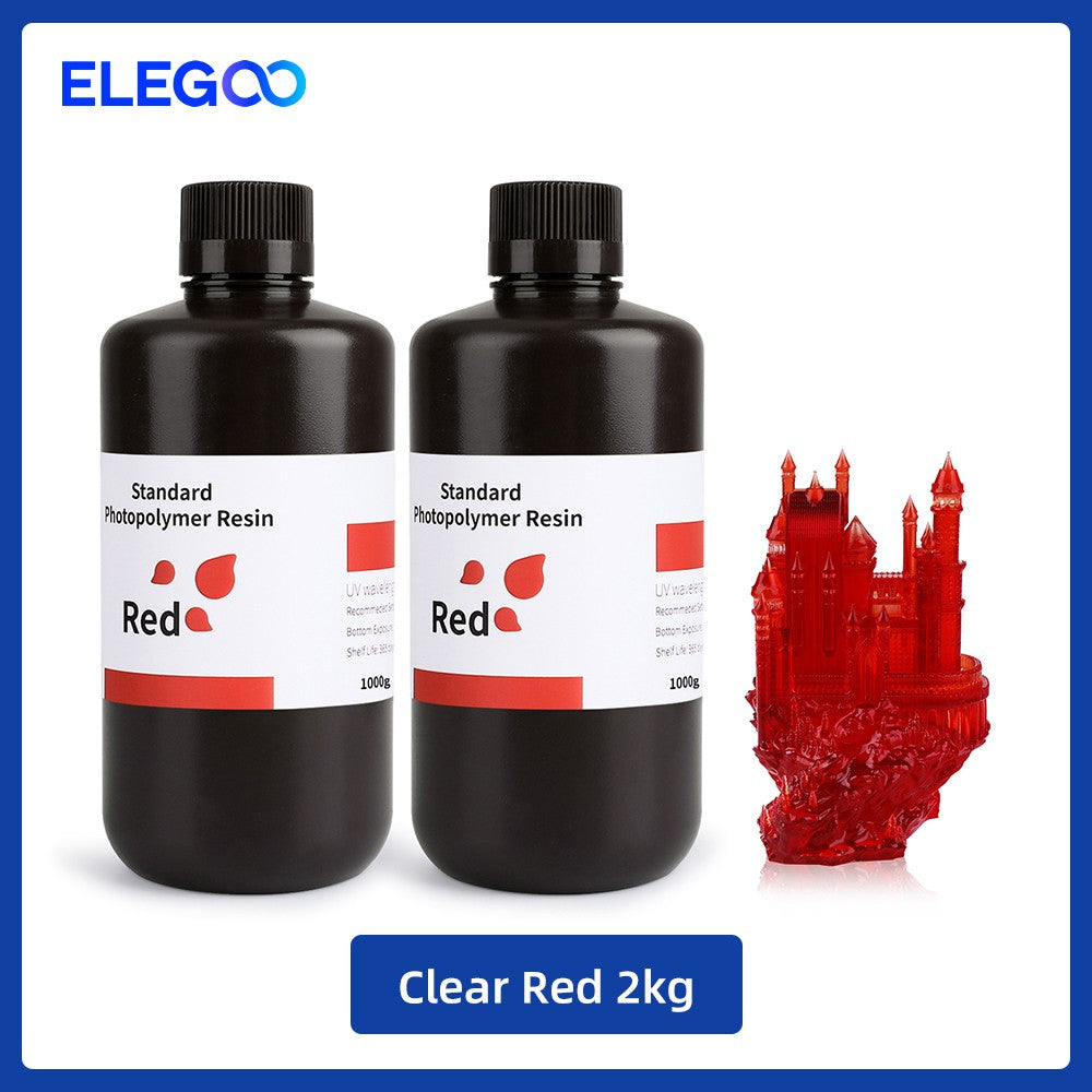 ELEGOO 2 uds/4 Uds 1KG juego de resina para impresora 3D LCD resina de curación UV 405nm resina fotopolímero estándar para impresión LCD 3D