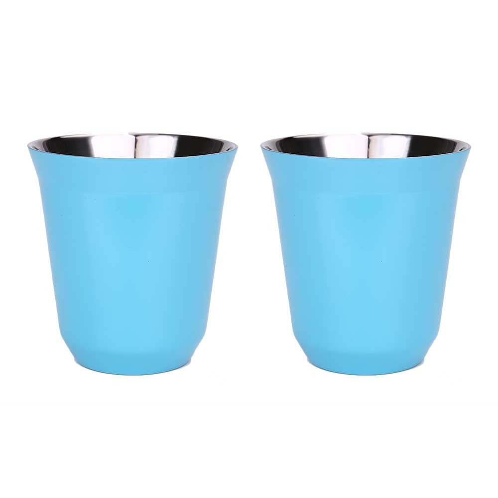 Tazas de café expreso de acero inoxidable 304, tazas de café de 80ML y 160ML, aisladas, doble pared, segura, pequeña capacidad