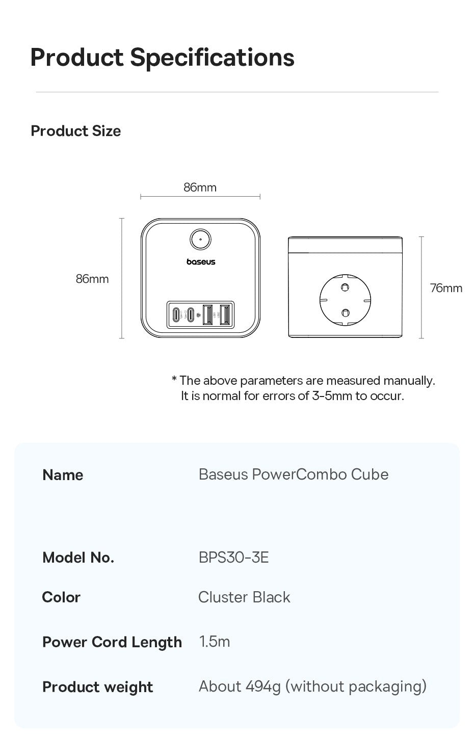 Baseus-cargador de 30W, regleta de alimentación rápida, salida de 4000W 3AC, estación de carga de escritorio, protección contra sobretensiones para tableta, iPhone, Samsung, Xiaomi