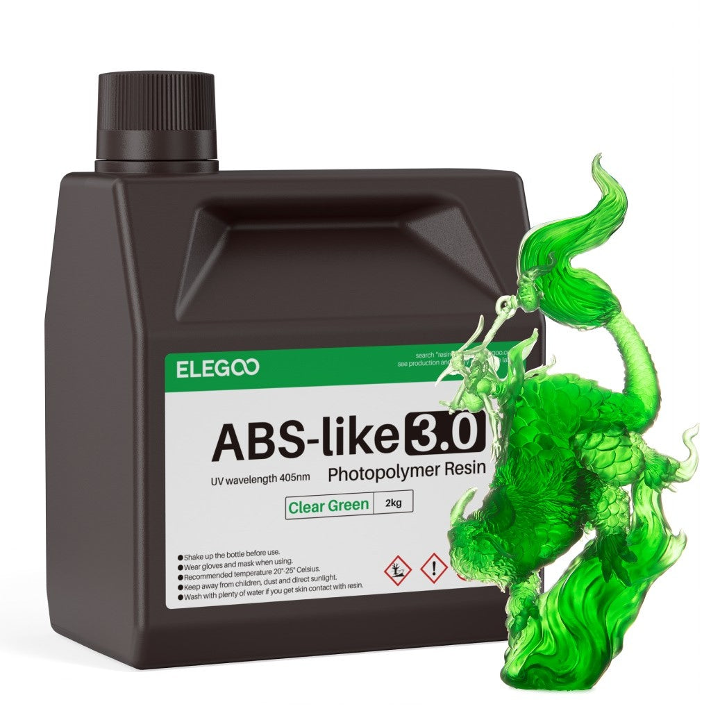 Resina para Impresora 3D Tipo ABS de ELEGOO, Resina de Fotopolimerización Estándar Tipo ABS de 405nm para Impresión 3D LCD, 1000g