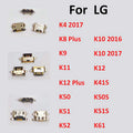 Conector de puerto de carga USB, Base de enchufe para LG K4 K8 K9 K10 K11 K12 K41S K50 K50S K51 K52 K61 Plus, 10 Uds.