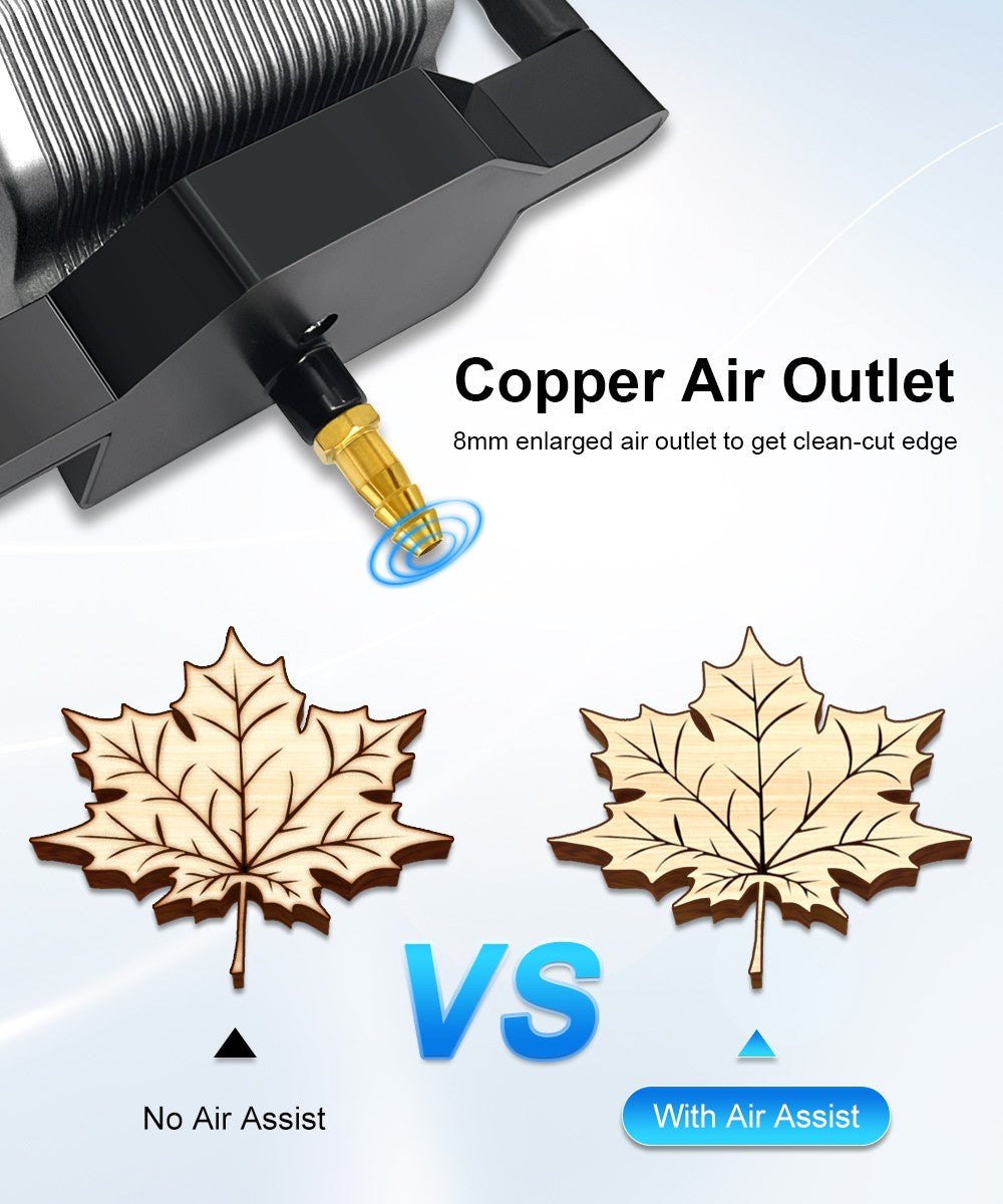 LASER TREE 5W módulo láser con asistencia de aire 450nm enfoque fijo TTL cabezal láser de luz azul para máquina de grabado de corte CNC DIY