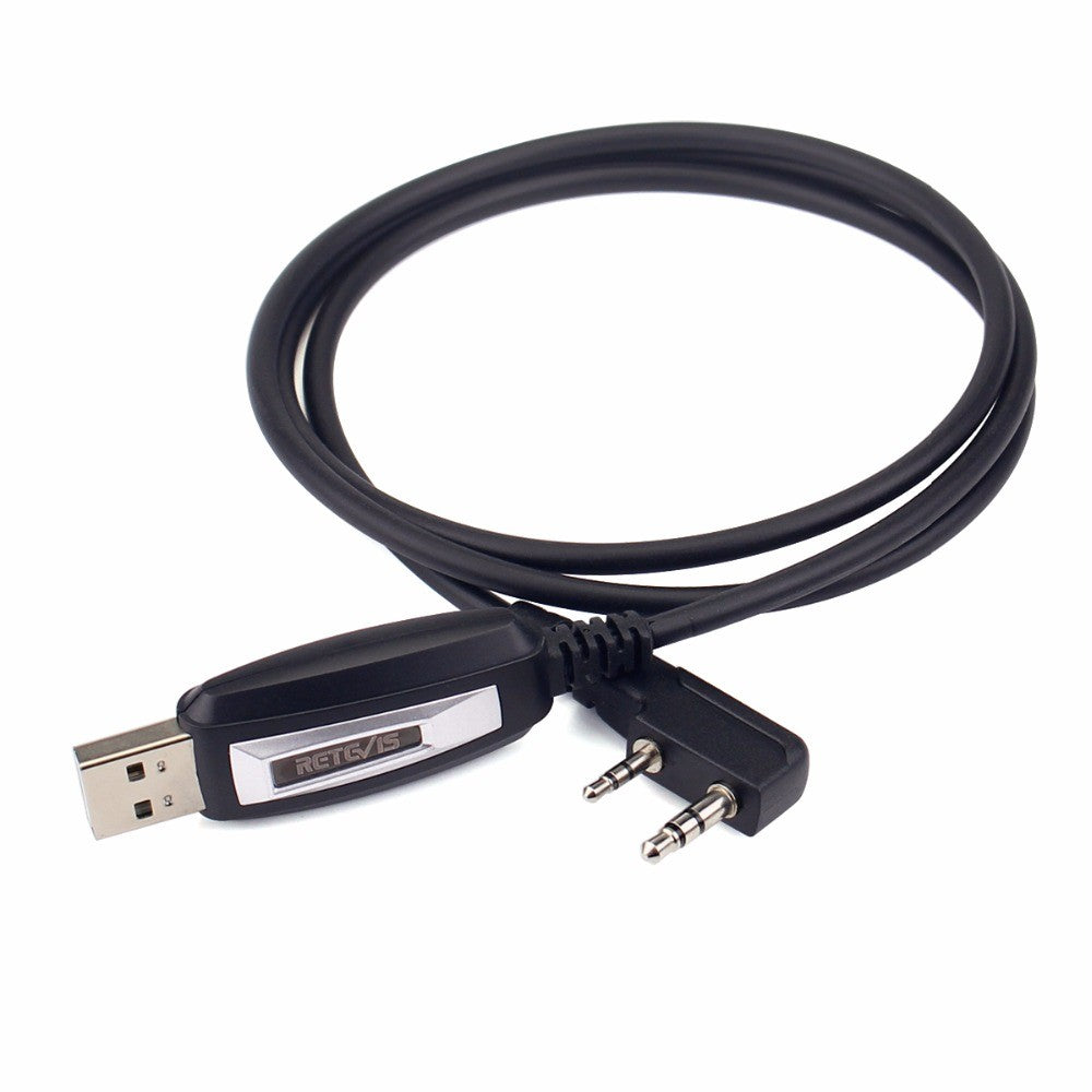 Cable de Programación USB de Dos Pines para Walkie Talkie Retevis TK3107, Compatible con Baofeng UV-5R UV-82 Retevis RA89R/G Ailunce H1, Sistema Win XP/7/8