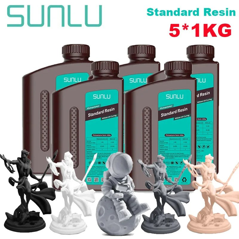 Resina estándar SUNLU/ABS como/lavado con agua/resina estándar 14K 5KG 1KG/botella 405nm resina UV impresión 3D para impresora LCD 3D