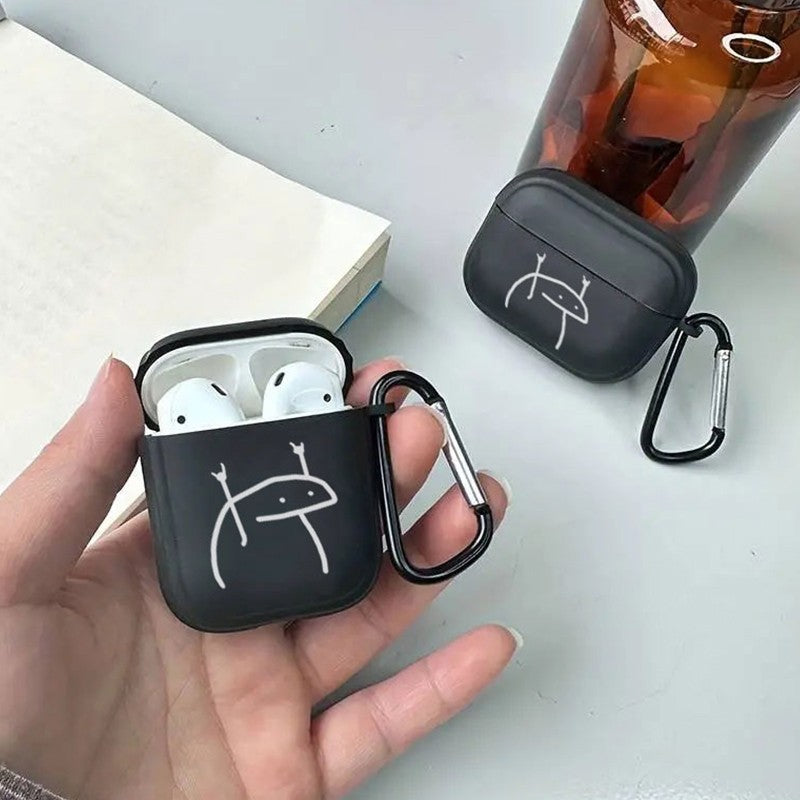 Funda transparente para Airpods negra con estilo, funda para Airpods 4, 2, 3 Pro, 2 generación, funda para Airpod Pro, regalo para auriculares de novio