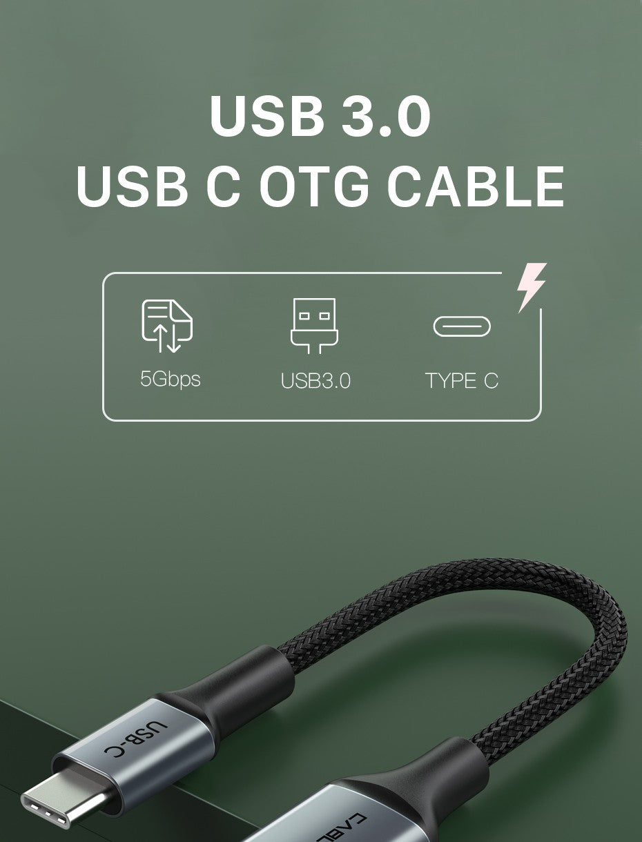 Cabletime-Cable USB C OTG tipo C macho a adaptador USB hembra, transmisión de 5GBPS, Cable de carga rápida para Xiaomi Mix 3 Huawei C380