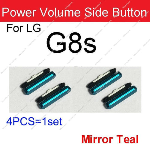 4 unids/lote para LG G7 G8 G8S G8X botones laterales de volumen de energía encendido apagado volumen de energía reemplazo de teclas laterales pequeñas