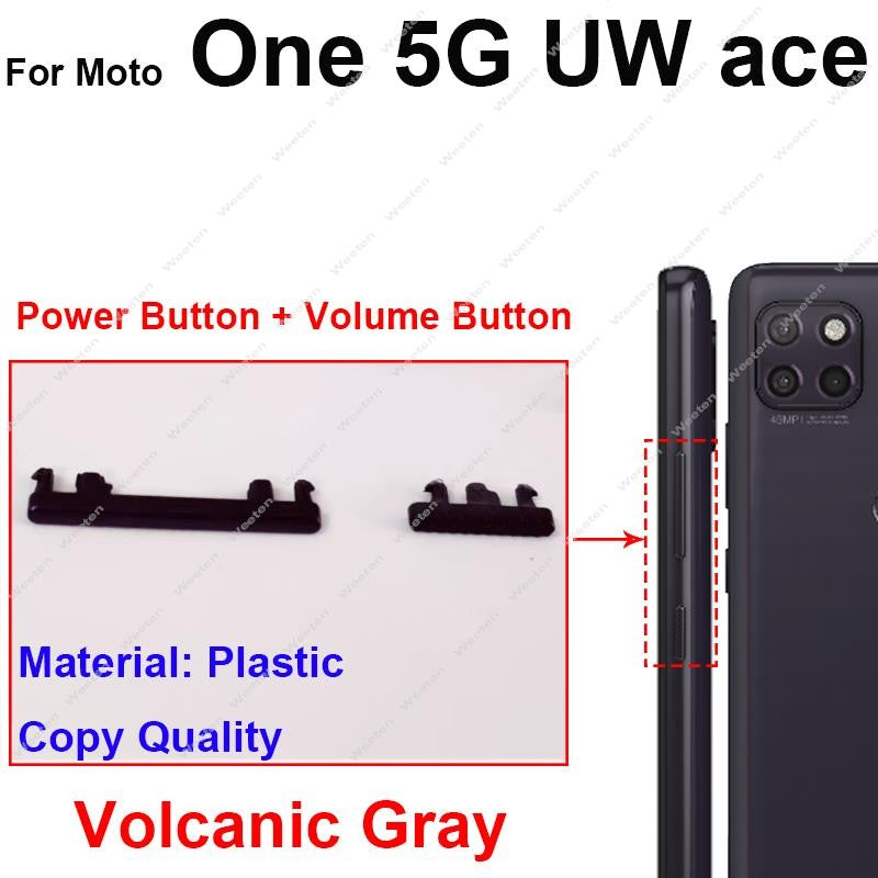 Botón de volumen de encendido y apagado para Motorola MOTO G 5G Plus One 5G UW Ace G 5G, botones de encendido de volumen, interruptor de Control, piezas de llave lateral