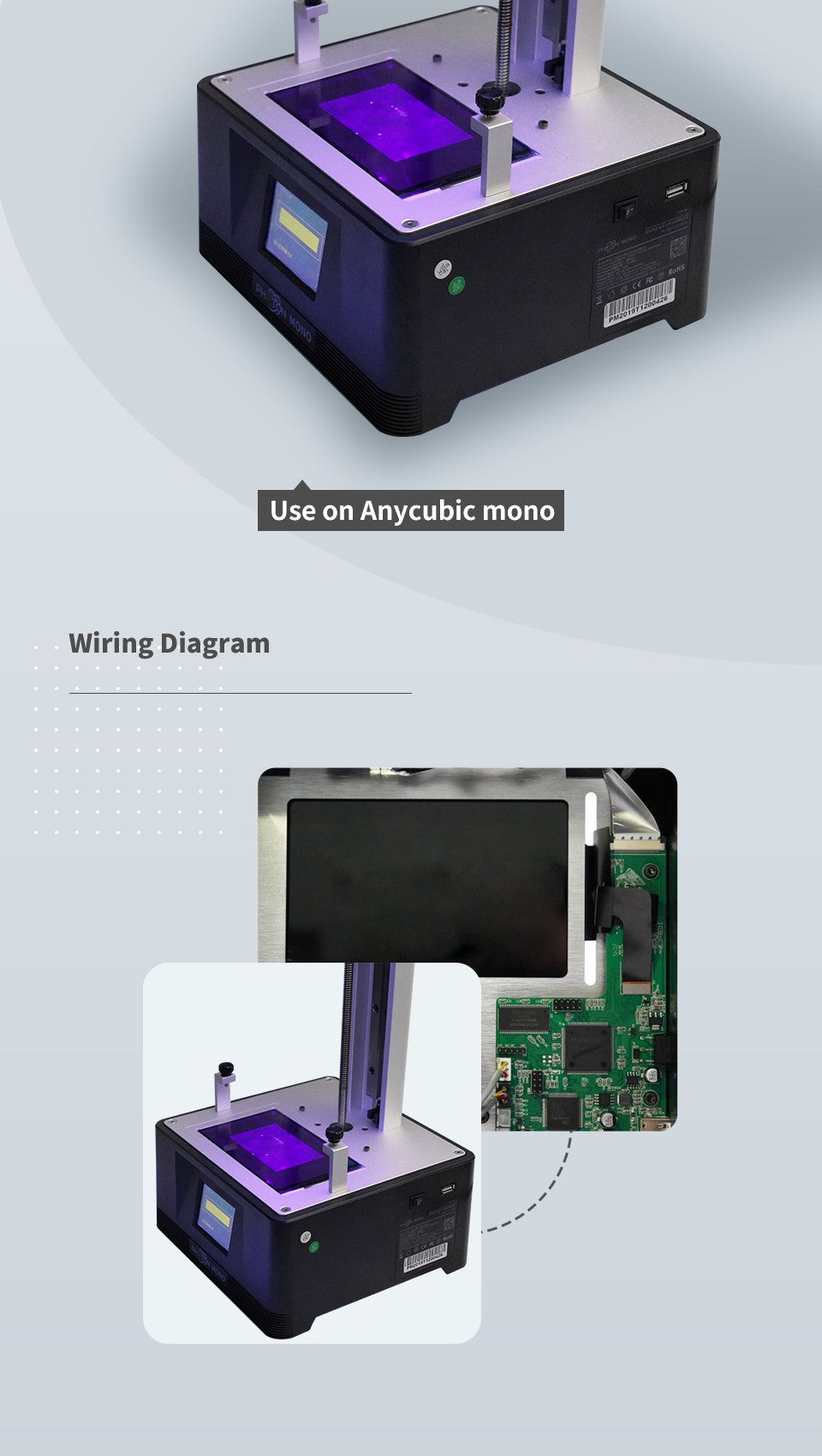 Chitusystems Pantalla LCD MONO de 6,08 pulgadas 1620 × 2560 para Anycubic Photon Mono/Mono SE