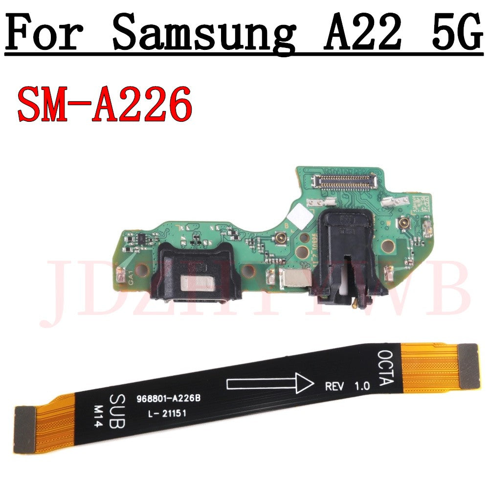 Puerto de carga USB, conector Jack Dock, placa de carga para Samsung Galaxy A22 5G SM-A226B A226B/DS, Cable flexible principal de placa base