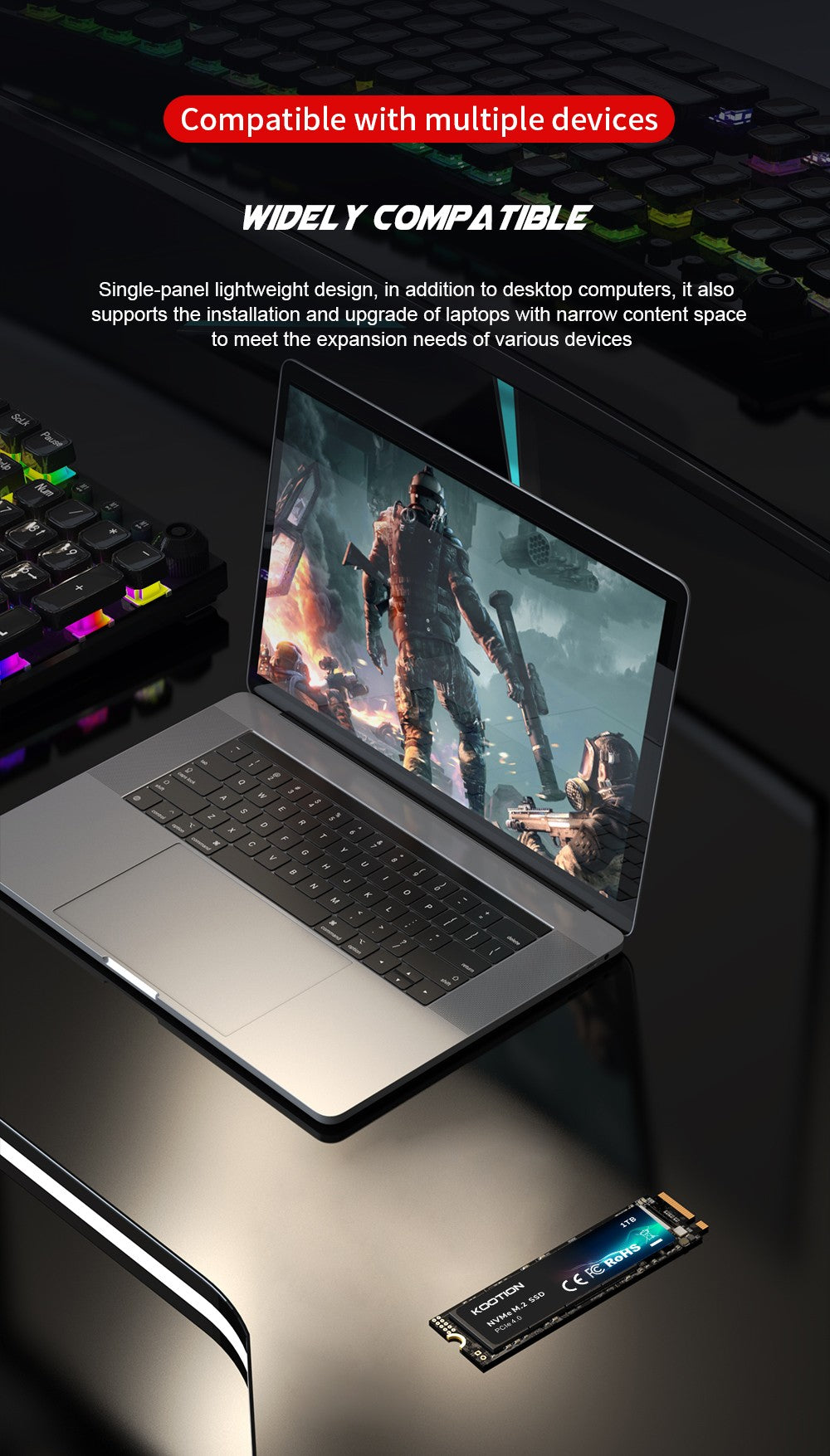 KOOTION X16 SSD Nvme M2 512GB 1TB 2TB Gen4 Nvme SSD disco duro M.2 2280 PCIe 4,0x4 unidad interna de estado sólido para ordenador portátil de escritorio