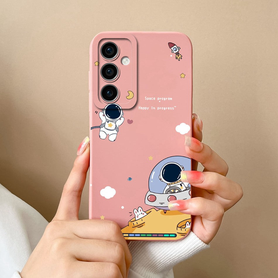 Funda para Samsung A35 A55 5G, funda trasera romántica, Protector de cámara de silicona líquida suave para Samsung A 35 A 55 Anti Choc Coque Capa