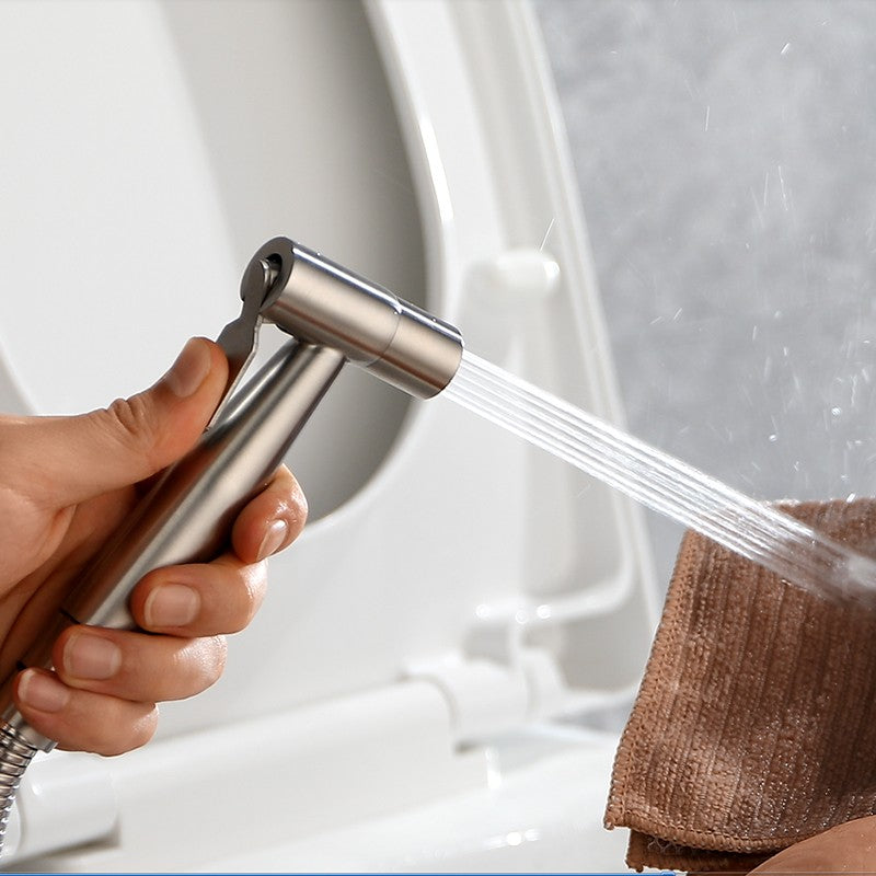 Set de Rociador Bidé Portátil para Inodoro, Grifo Bidé de Mano de Acero Inoxidable para Baño, Rociador de Mano con Cabezal de Ducha Autolimpiante