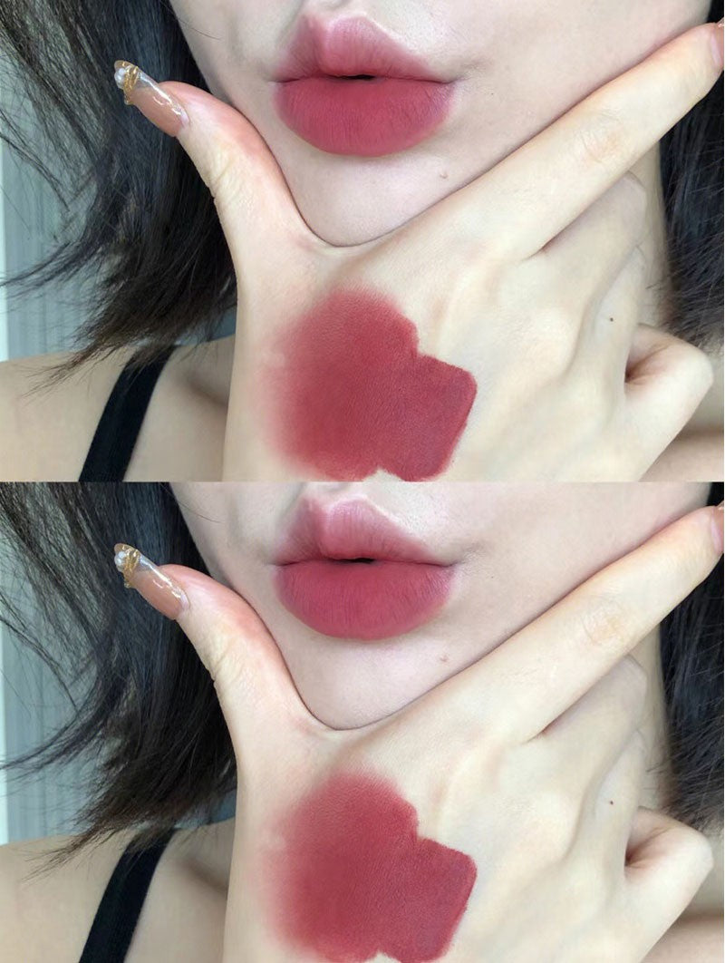 Brillo de labios de niebla mate de terciopelo único, taza antiadherente impermeable, esmalte de labios a prueba de manchas, lápiz labial líquido que no se decolora