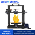 Impresora 3D FDM ELEGOO NEPTUNE 3 con Nivelación Automática, Pantalla Táctil HD Extraíble, Extrusor Metálico de Doble Engranaje 220x220x280mm