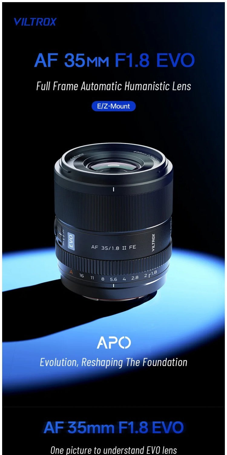 VILTROX Lente de Retrato de Fotograma Completo de 35 mm F1.8 II EVO con Enfoque Automático APO STM y Gran Apertura para Montura Sony E y Montura Nikon Z