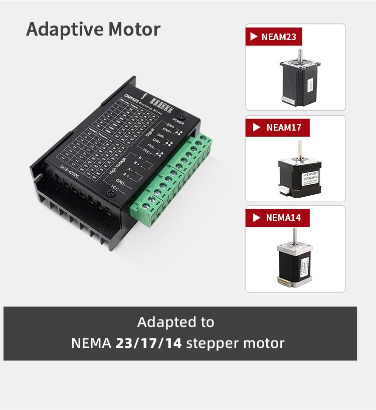 1 Uds DM542 controlador de accionamiento Leadshine controlador de Motor paso a paso Digital bifásico 20-50 VDC máx. 4.2A para motor serie 57