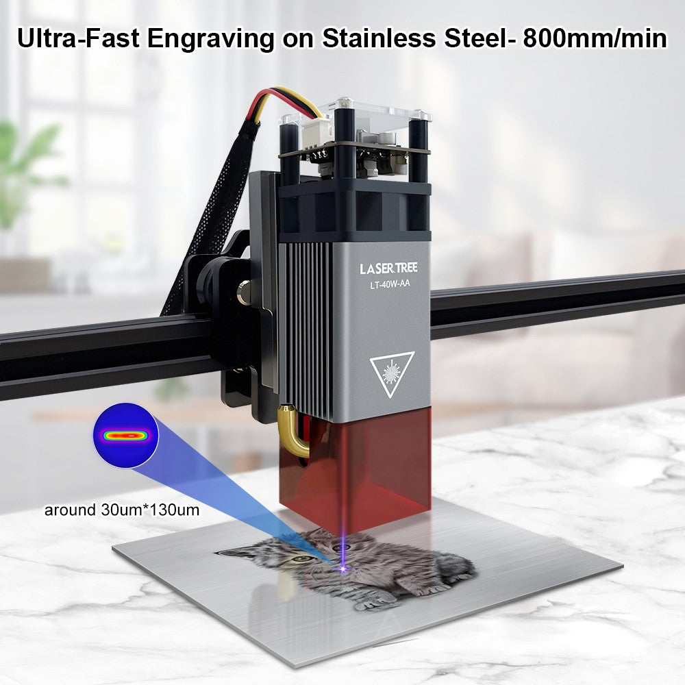 LASER TREE 5W módulo láser con asistencia de aire 450nm enfoque fijo TTL cabezal láser de luz azul para máquina de grabado de corte CNC DIY