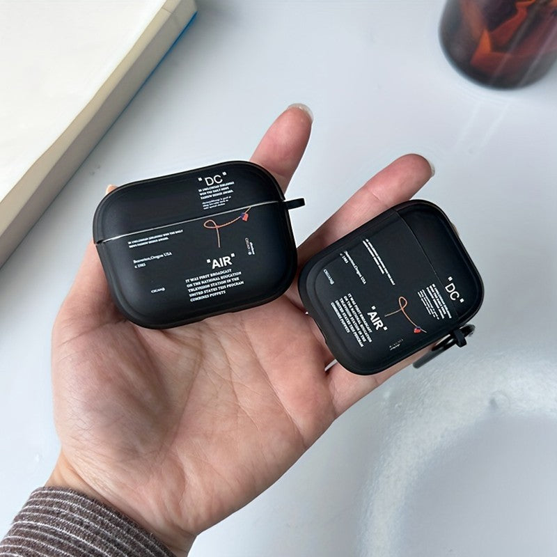 Funda transparente para Airpods negra con estilo, funda para Airpods 4, 2, 3 Pro, 2 generación, funda para Airpod Pro, regalo para auriculares de novio