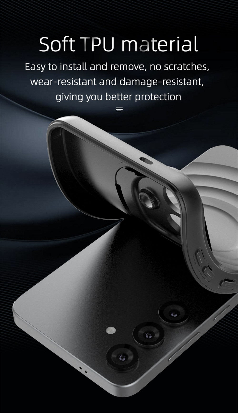 Soporte de lente Invisible para funda de teléfono magnética Magsafe para Samsung S25 Ultra Edge S25 Plus cubierta de silicona suave ondulada de agua redonda