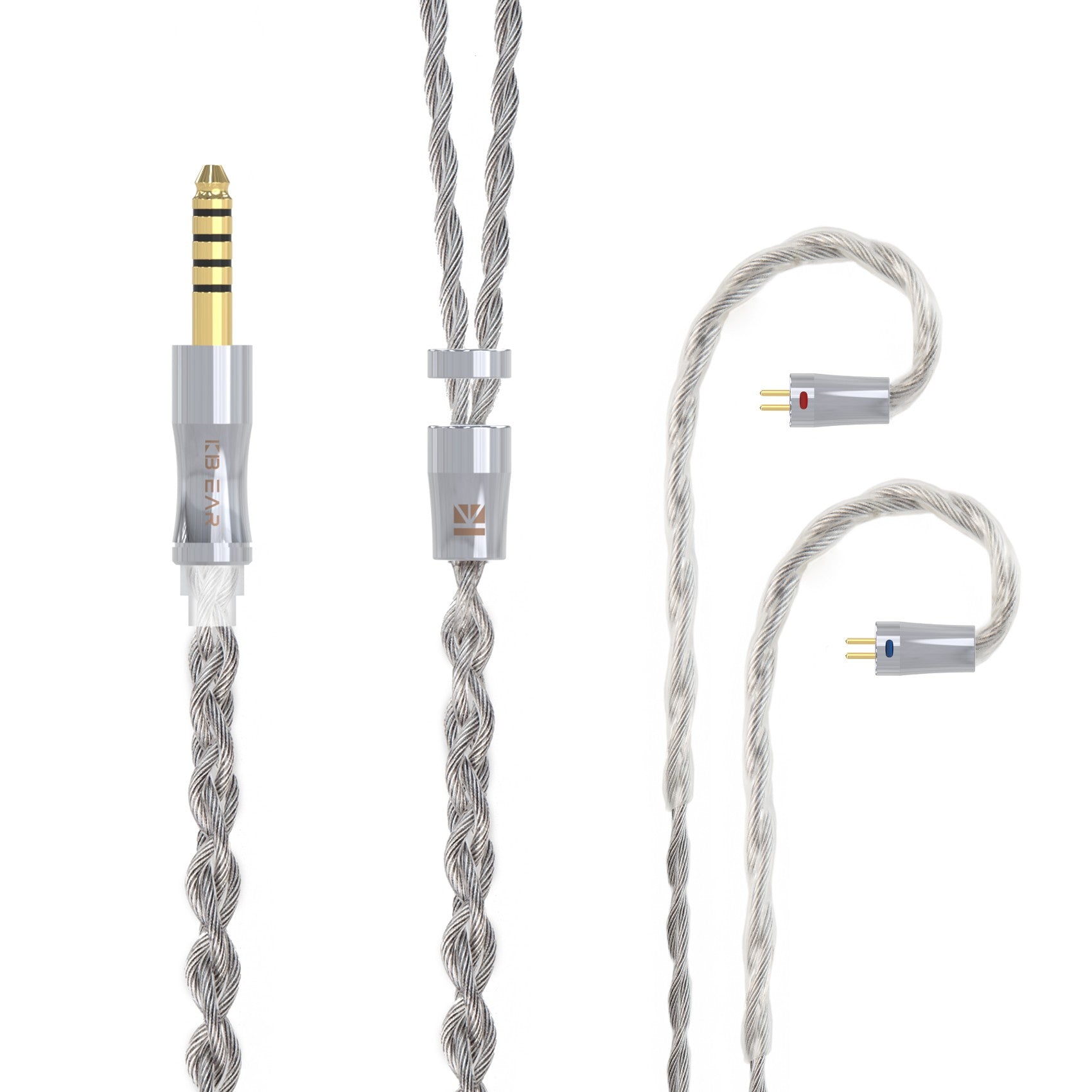 KBEAR Acorde 6N grafeno + 4N OFC Chapado en plata conector de Cable de actualización mezclado trenzado Cable de auriculares para Rosefinch KS2 KS1
