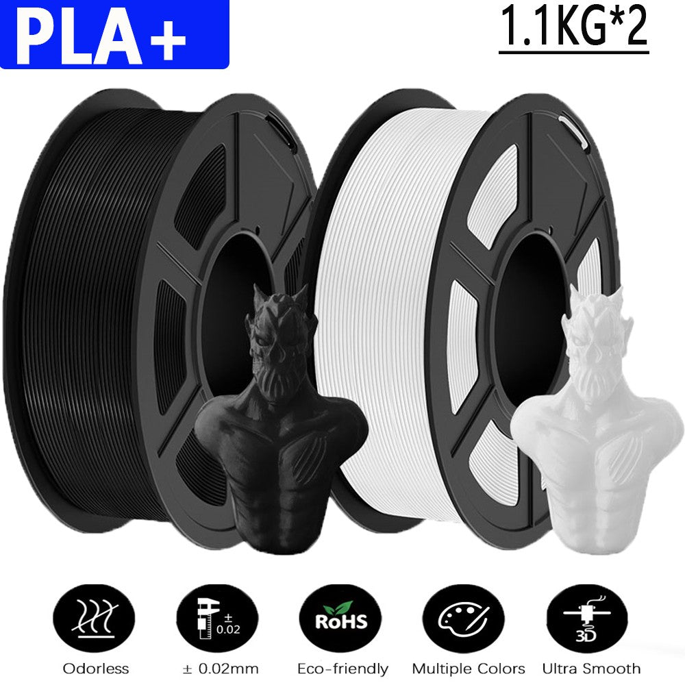 JAYO 2 rollos de filamento de impresora 3D PETG/PLA/PLA PLUS 1,75mm 2,2 KG 100% sin burbujas materiales de impresión 3D no tóxicos para impresora 3D