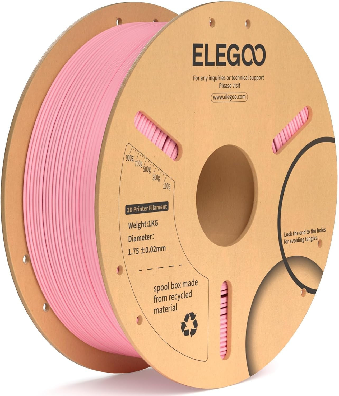 Filamento ELEGOO PLA+ de 1.75mm, PLA 3D para Impresoras 3D, Material Compatible con la Mayoría de las Impresoras FDM (1KG/Carrete, 2.2 lbs)