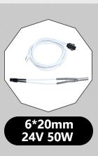 Cartucho Calefactor Trianglelab de 6*20MM 12V / 24V 50W con Cable de 100CM para Impresora 3D, para HOTEND V6 Volcano MK8 MK9