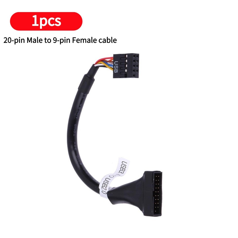 Adaptador convertidor USB para cd-rom, panel de unidad flexible, USB 3,0, 20 pines, macho a USB 2,0, 9 pines, placa base, Cable hembra, 1/2/5 unids/set/Set