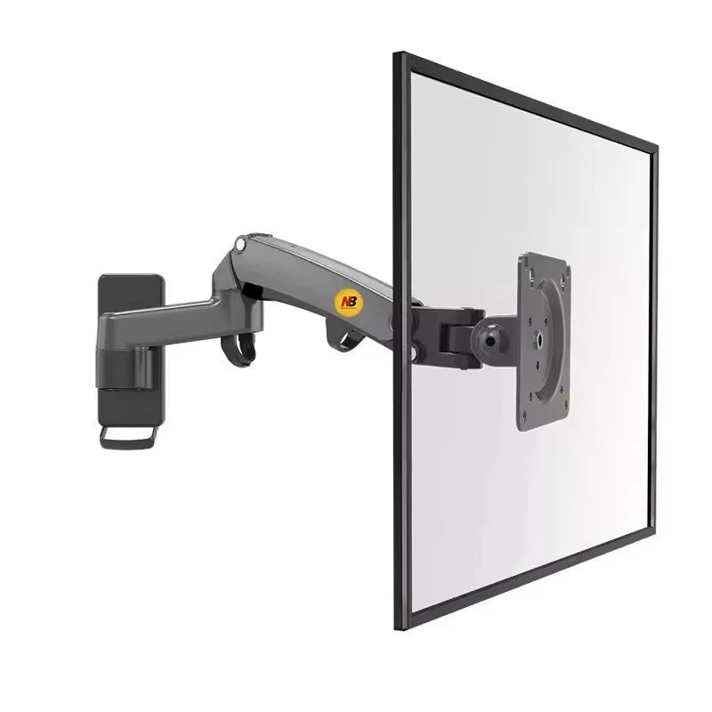 Soporte de Pared para TV/Monitor NB F150 de Aluminio con Resorte de Gas, 3-12 kg, 100x100, 75x75, 17'-35', Inclinable y Giratorio